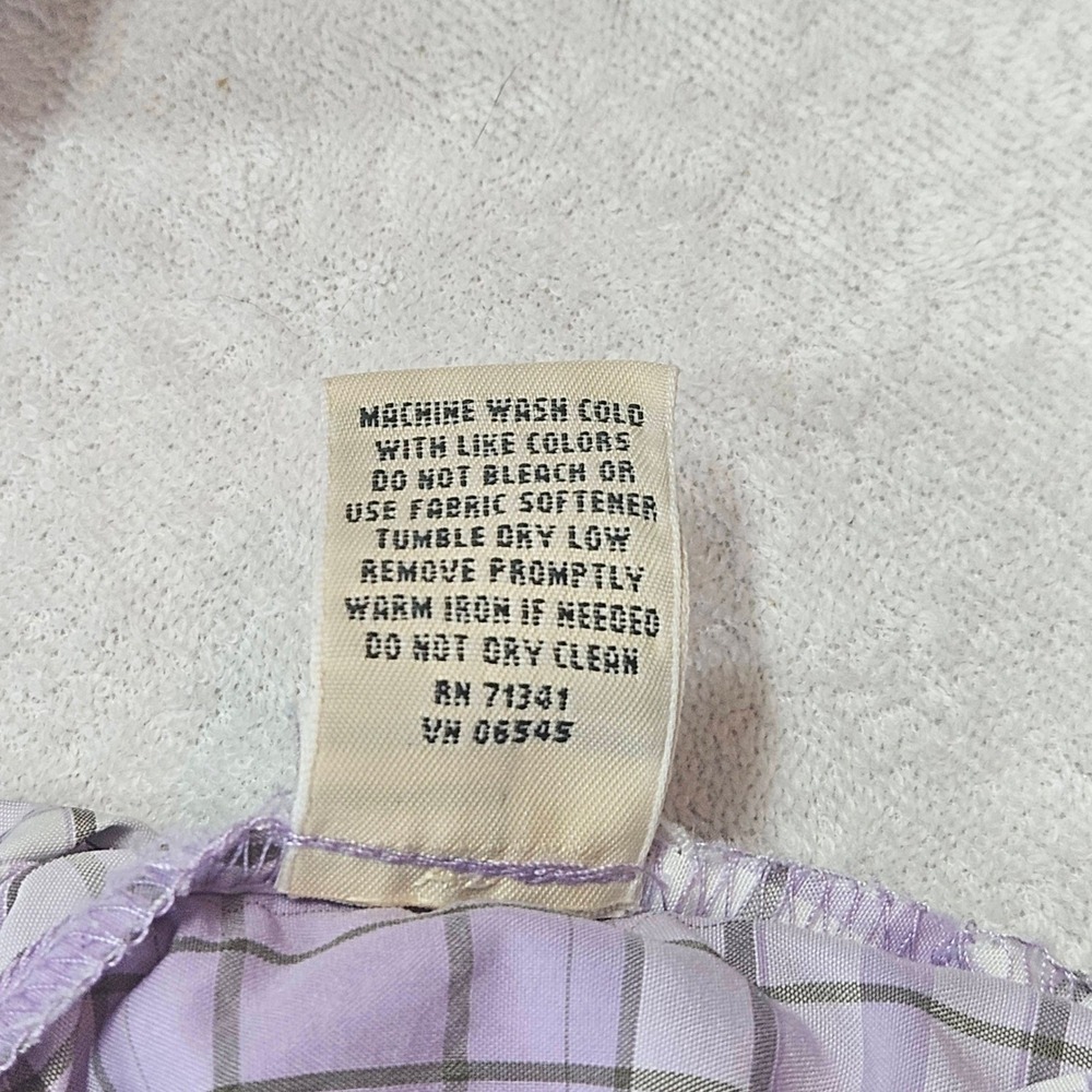 LL Bean Womens XL Purple Plaid Vented Hiking Shirt Roll Tab Long Sleeve - Picture 6 of 10